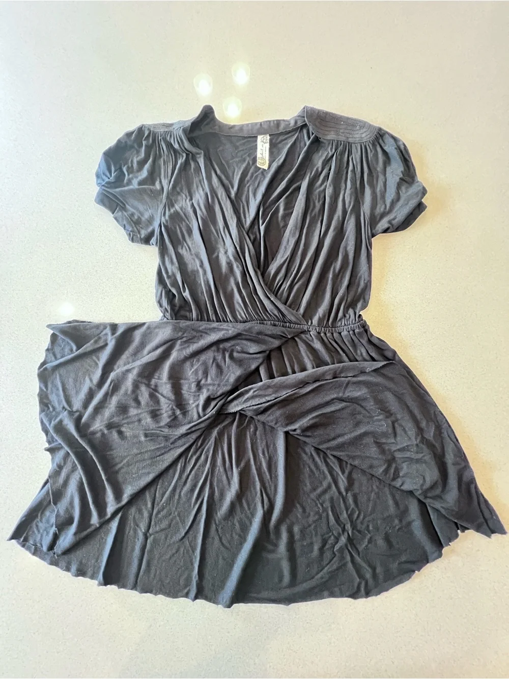 Free People Epaulet Military Shoulder Detail Wrap V Neck Plunge Tunic Dress XS/S